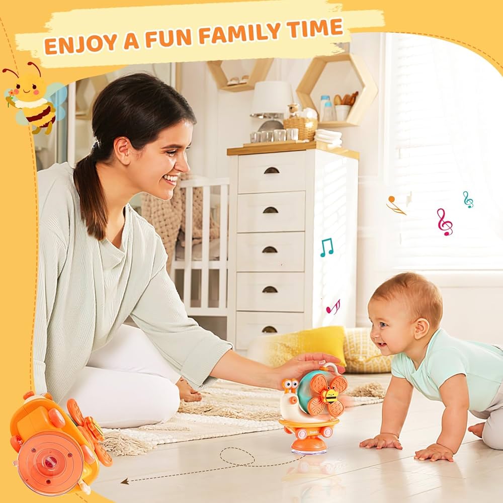 Jouet Ventouse Bébé EOPUOZS Escargot - Sensoriel Montessori 6-12 Mois Violet