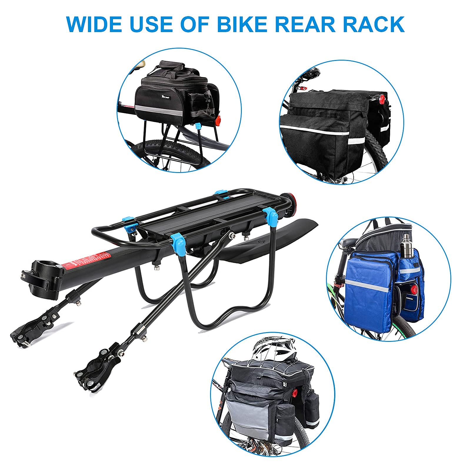 Buy MAIKEHIGH Bike Pannier Rear Rack Load 50KG, Quick Release