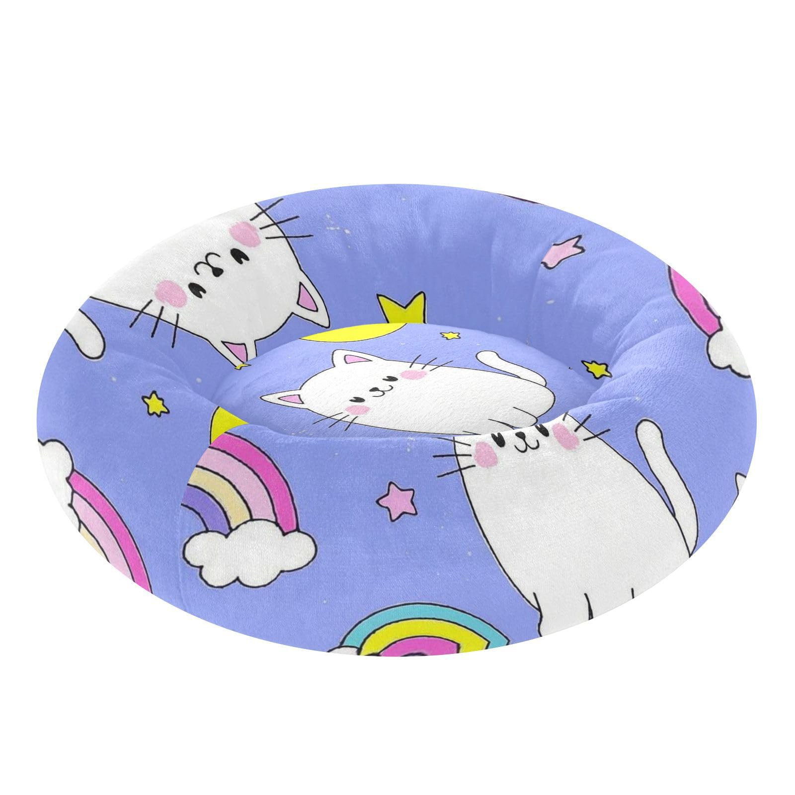 Coussin chat amovible lavable XS contre odeurs motif étoile violet
