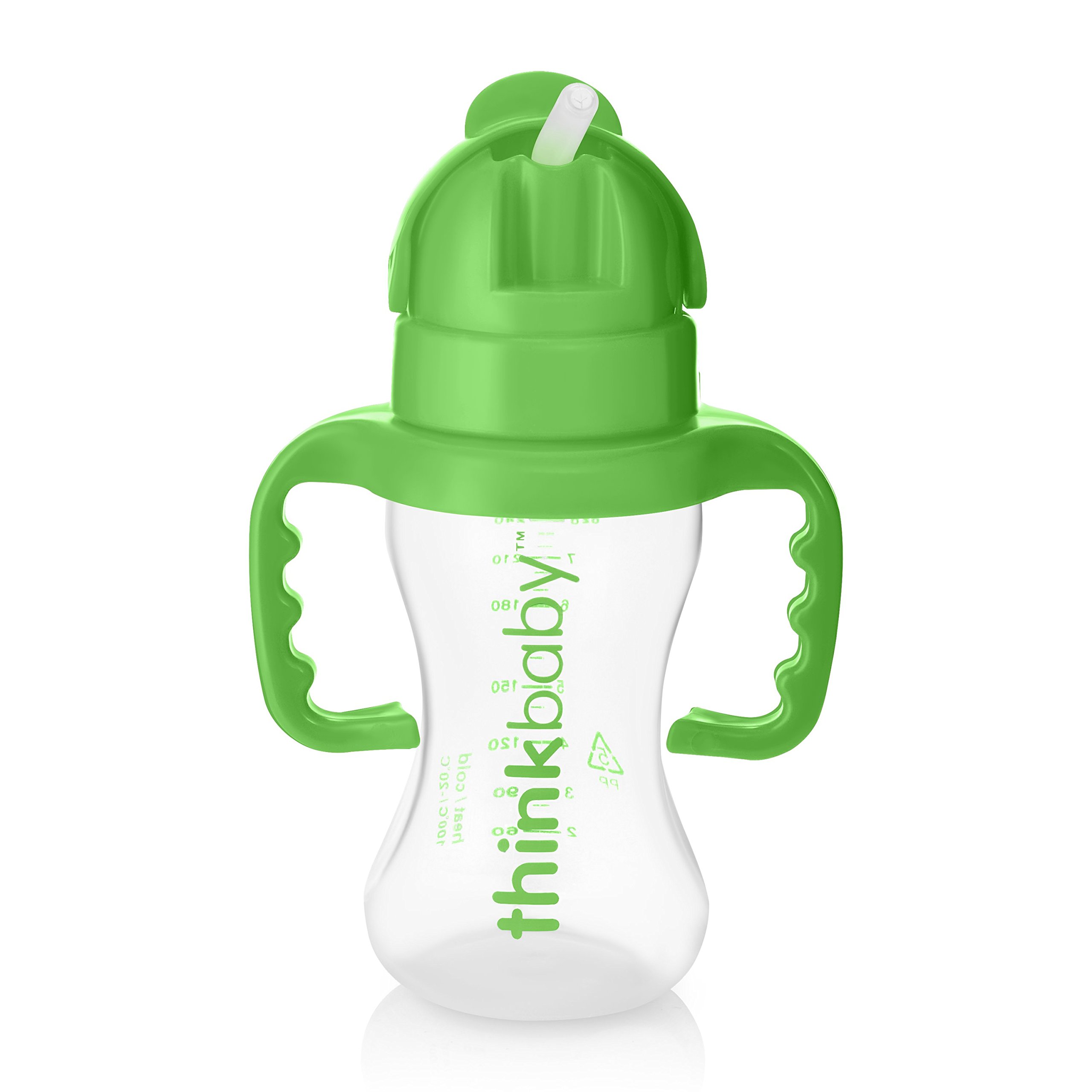 thinkbaby Thinkster Straw Bottle, Light Green/Green, 9 Ounce