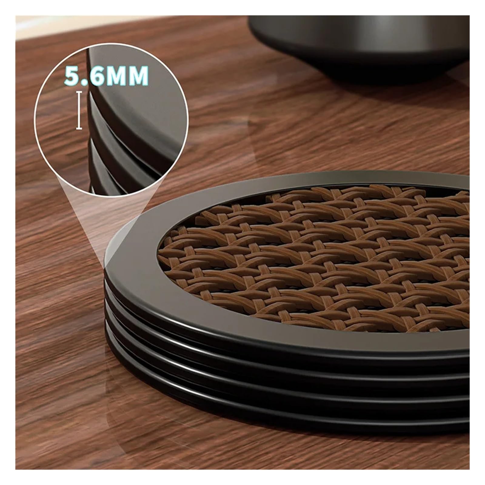 Dessous de plat pliable en silicone, tapis tissés résistants à la chaleur avec boîte de rangement