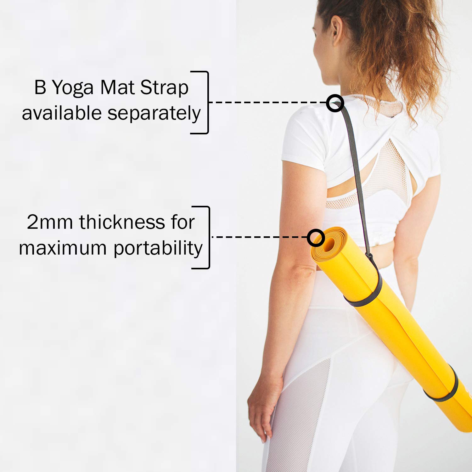 B YOGA ワークアウトマット 厚さ 2mm の滑り止めヨガマット