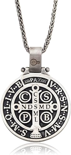 Miniatura 2 de bysilvergates Religious Collection - Men's 925 Sterling Silver Pendants St Christopher, St Michael, St Benedict - Timeless Faith-Inspired Necklaces