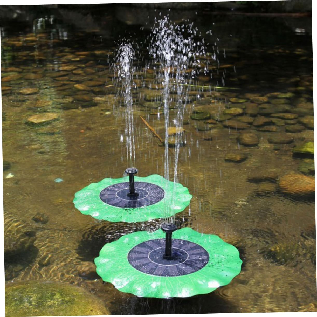 Happyyami Fuente Solar Flotante Para Estanque Decoración De Estanque Fuente Para Solar Luz