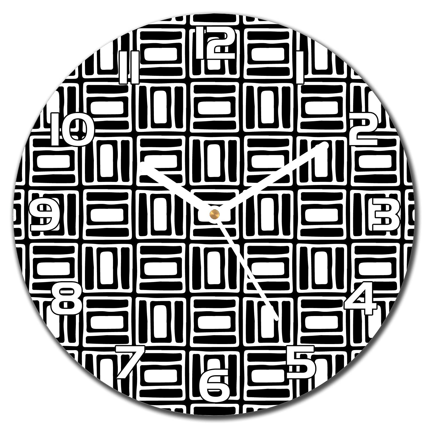 Horloge en verre 30 cm moderne cuisine salon murale Coloray