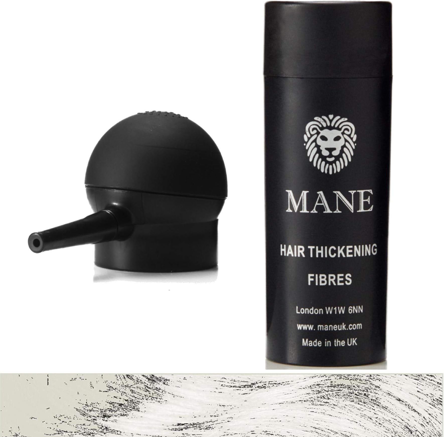 Mane Hair Thickening Fibres and Applicator (Salt and Pepper) 15 grams