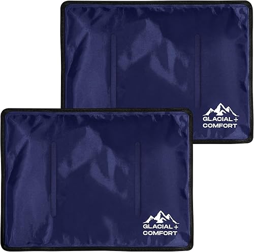 Paquete de hielo de gel para el dolor de espalda, (15 x 11 pulgadas), almohadillas frías reutilizables para cadera, rodilla, lesiones de hombro,