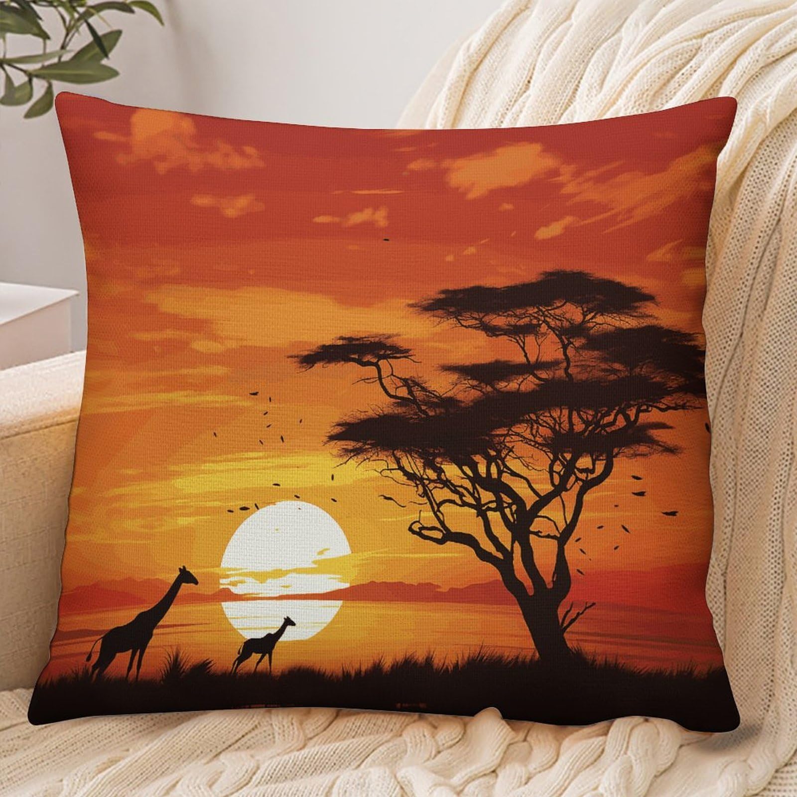 Fekiloot Style Funny African Sunset Pillowcase Pillow Sham Pillow Case