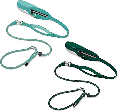 Miniatura 11 de Correa básica para perro, correa de entrenamiento resistente sin tirones con antienredos, asas de tráfico acolchadas dobles ajustables de 5 a 5.6