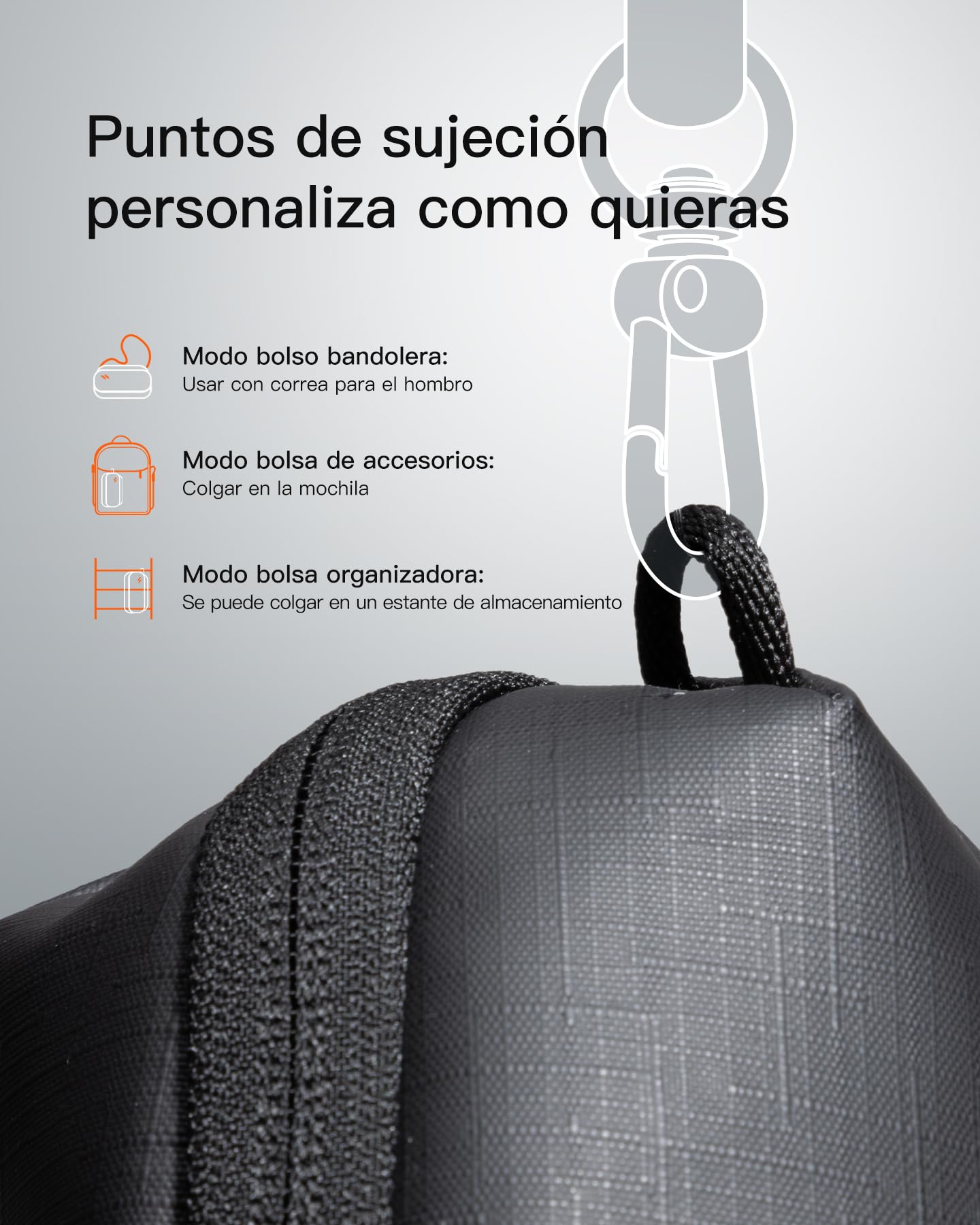 Inateck Bolsa Electrónico Portátil, Organizador Cables Viaje, Tech Pouch Técnica Resistente a Salpicaduras para Cables, Baterías Externas, Hubs, Auriculares, Negro