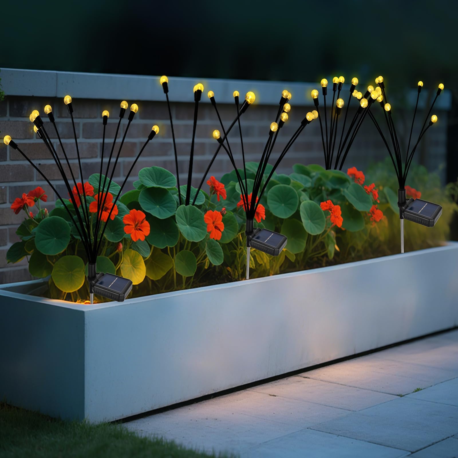 FOMOMDI Firefly Solar Garden Lights, 10 LED Crystal Ball Sway by Wind - Image 3