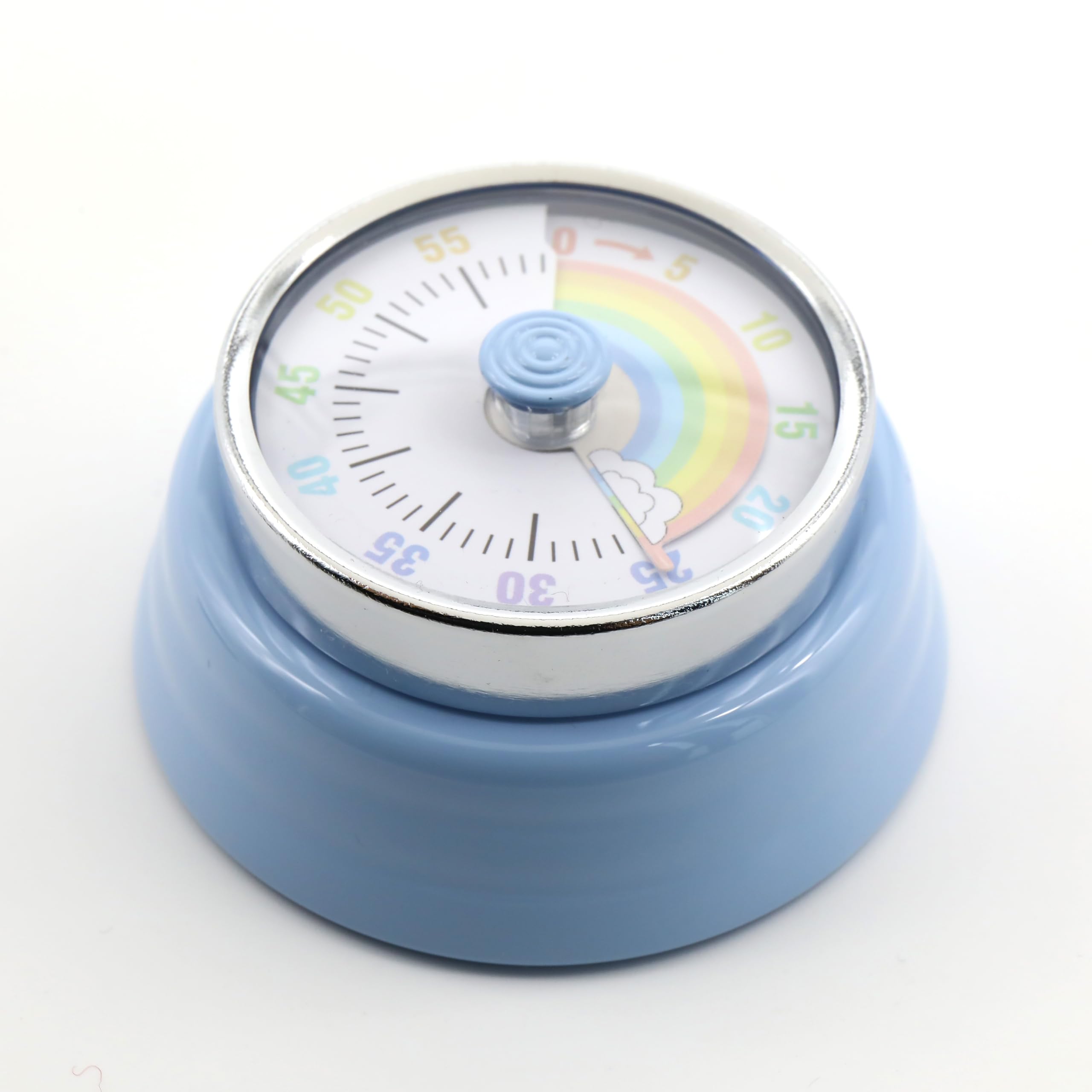 Rainbow Kitchen Timer with Magnetic Base, Fashionable Metal Visual Timer for Kids, Countdown Timer for Kitchen Office Classroom Blue
