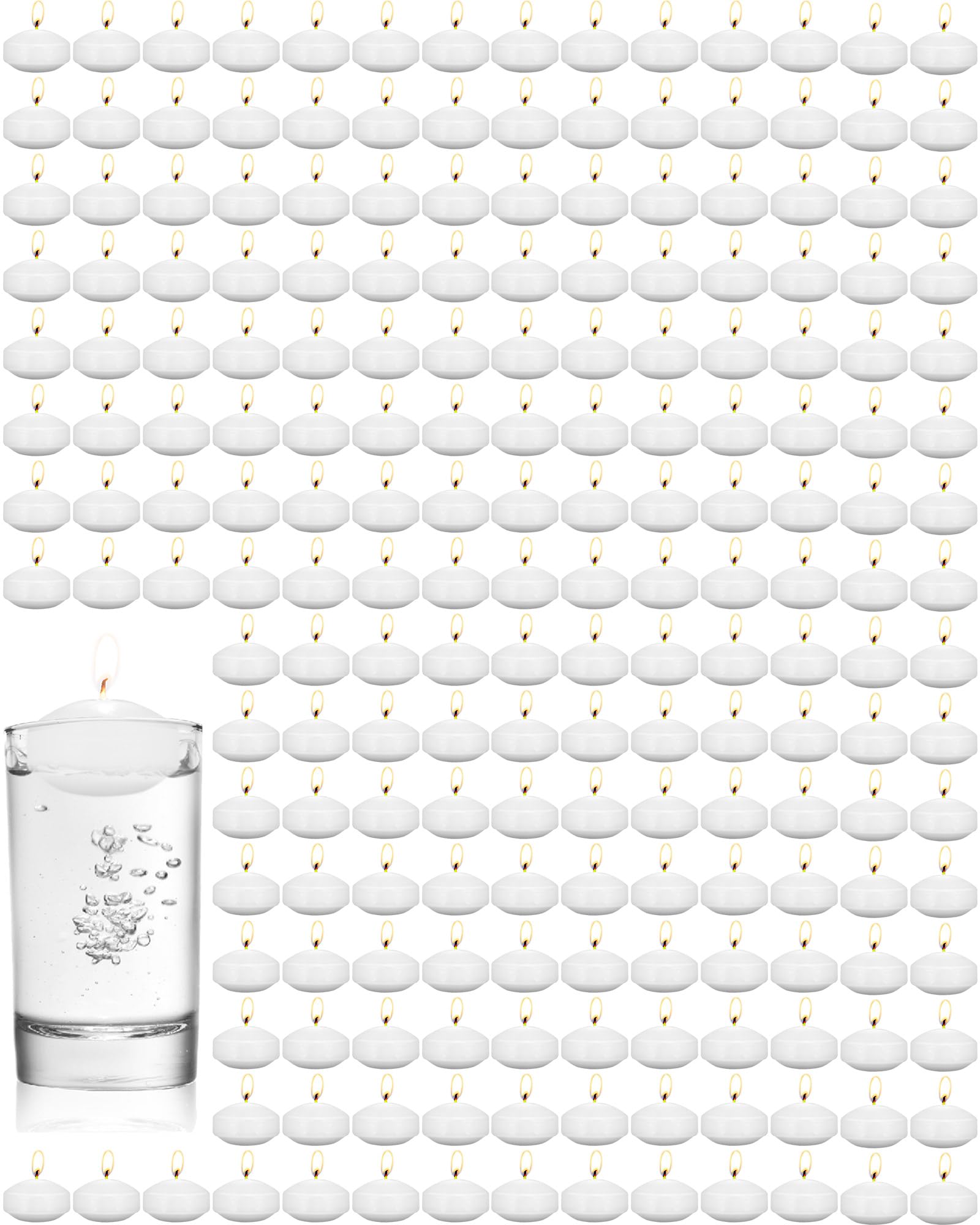 Qunclay Lot de 100 bougies flottantes blanches non parfumées - 4,2 cm - Pour décoration d'intérieur, vases de mariage, centres de table, accessoires de fête