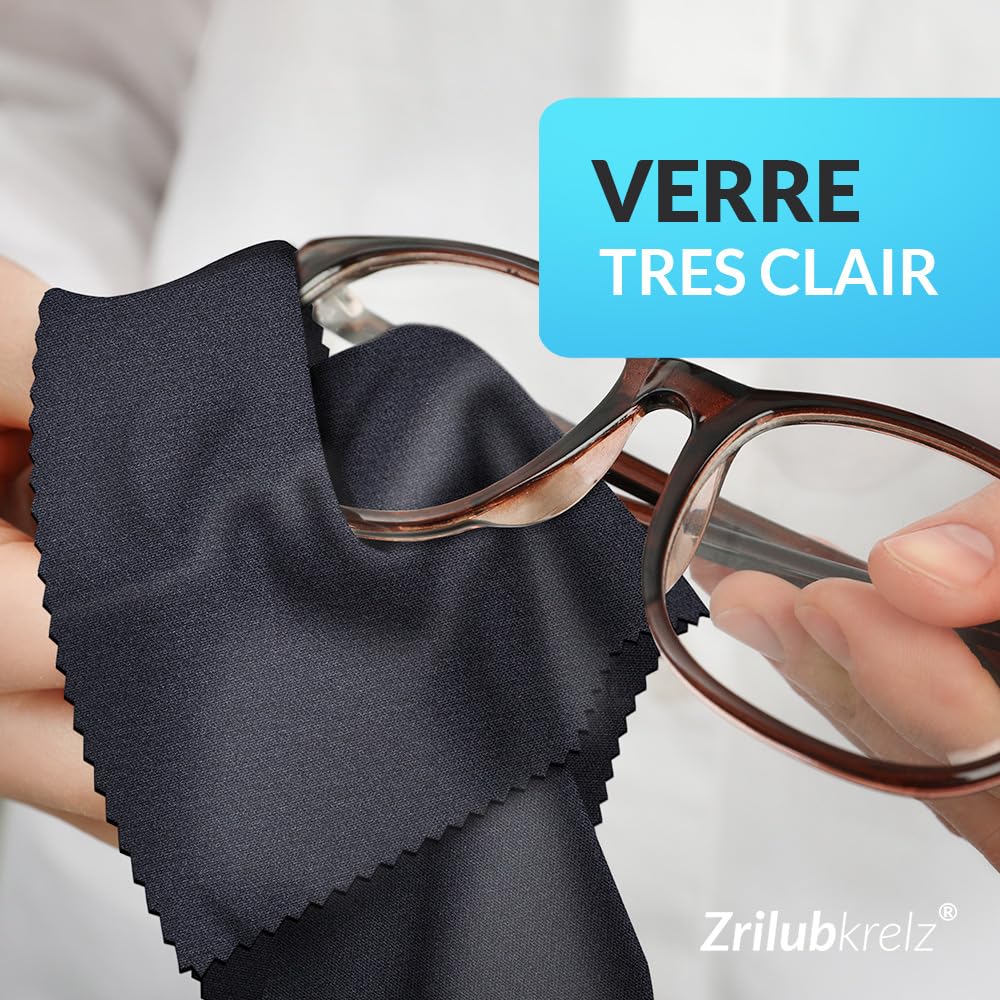 Zrilubkrelz® 8 Chiffons lunettes 20x20 cm – Chiffon microfibre lunettes – Chamoisine lunettes – Extra doux