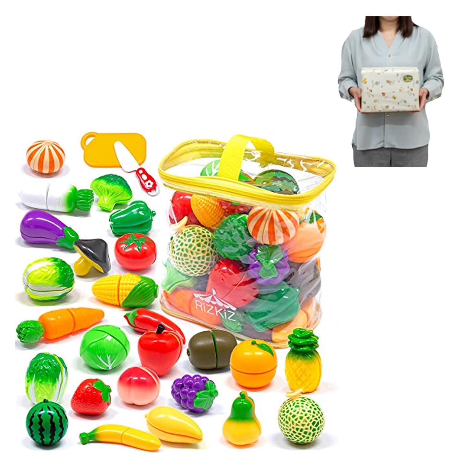 Amazon | RiZKiZ おままごと 野菜 フルーツセット 詰め合わせ まな板