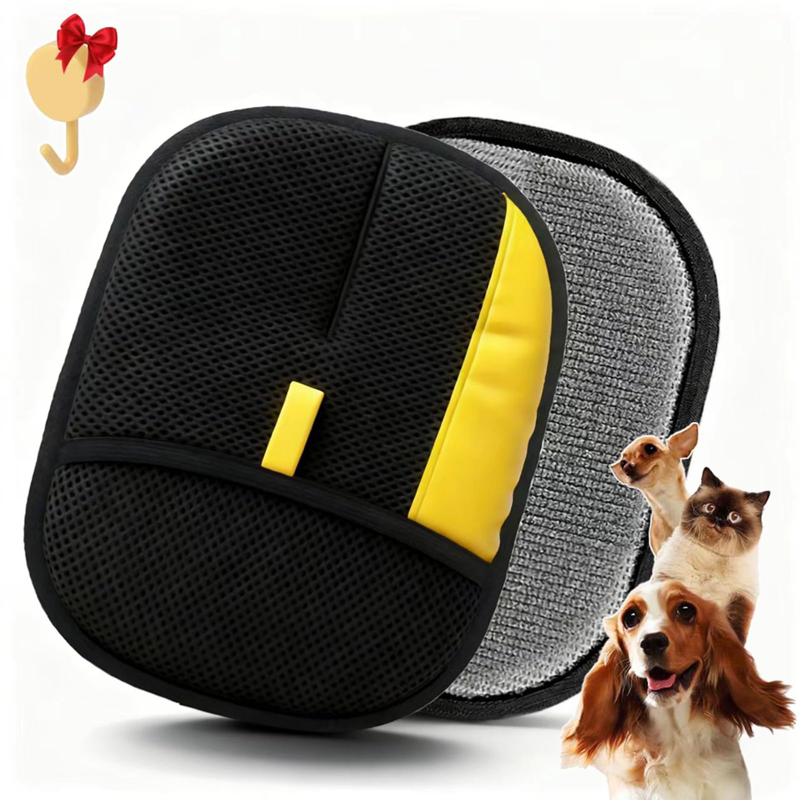 2PCS Pet Hair Removal Glove Upgraded Thickened Reusable Electrostatic Pet Hair Remover Glove Tool Dogs Cats pet hair