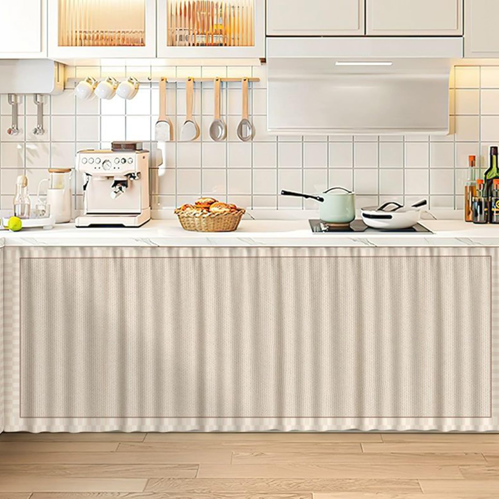 WIQUYBML 80x120cm Cabinet Sink Skirt Striped Lines Drape for Bathroom & Kitchen Under Privacy Cover Classroom Home Décor Stylish Functional Décor.