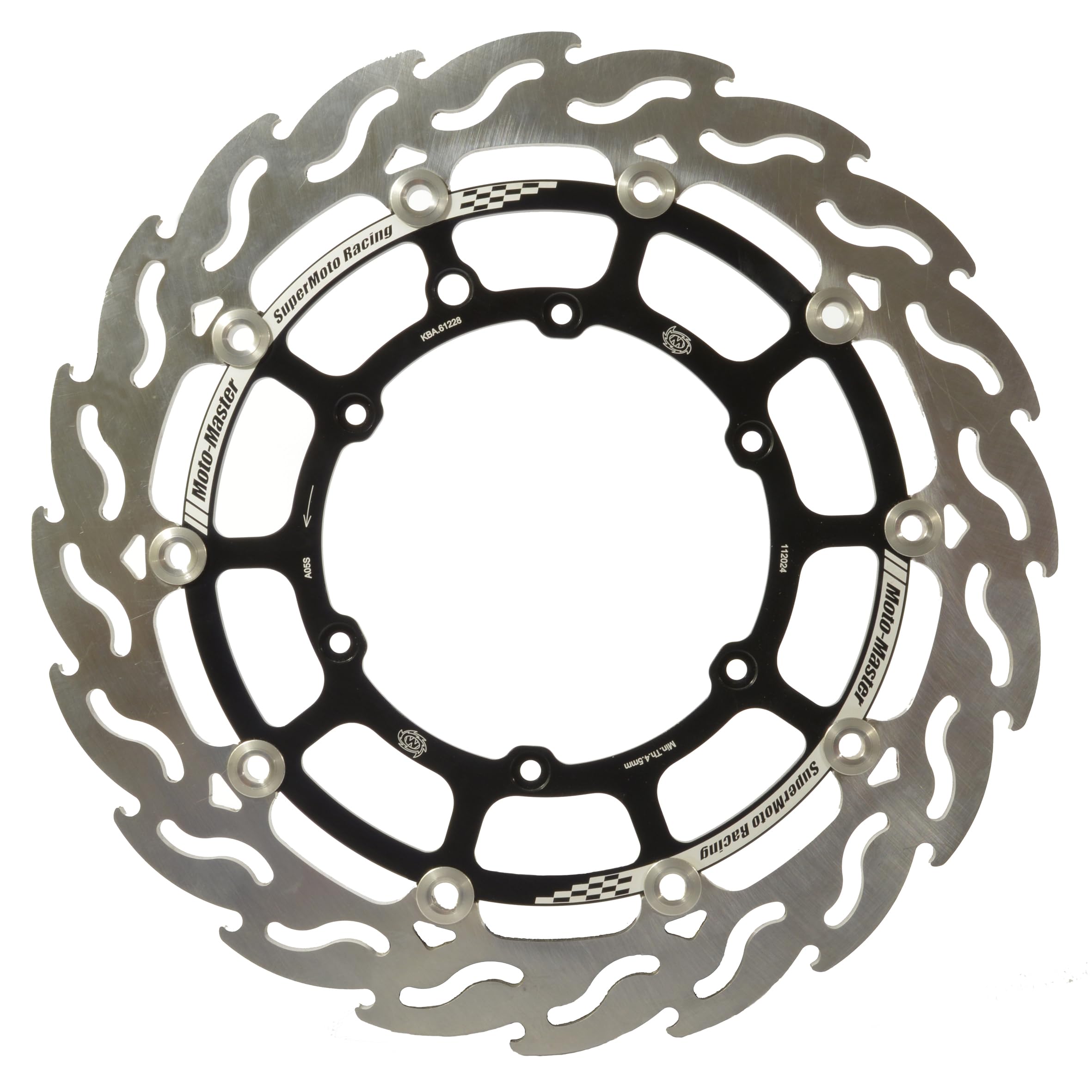 Moto Master Disco Freno Supermoto Racing Flame Anteriore per un raffreddamento ottimale e resistenza - spessore 5 mm