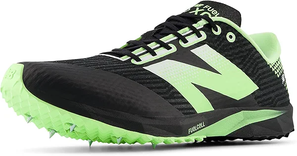 New Balance Unisex-Adult FuelCell XC7 V5 Running Shoe, Black/Mint Flash/White, Men 11 M/Women 12.5 W