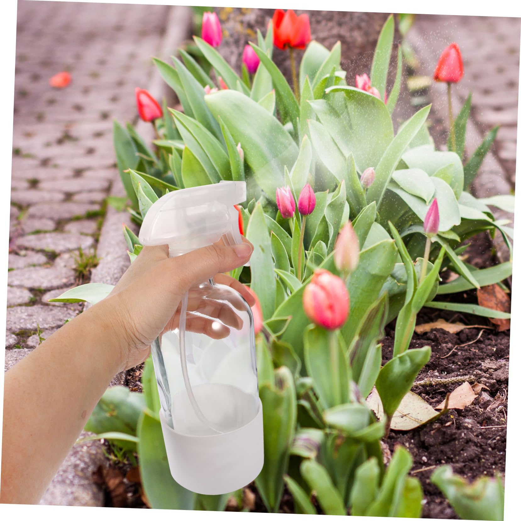 Gatuida 2 Botellas de Spray de Vidrio de 500ml con Funda de Silicona, Reutilizables y Pulverización, para Cabello y Limpieza