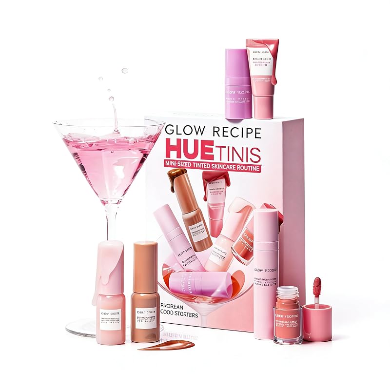 Glow Recipe HueTinis Conjunto de Cuidados com a Pele com Tonalidade, 7 unidades