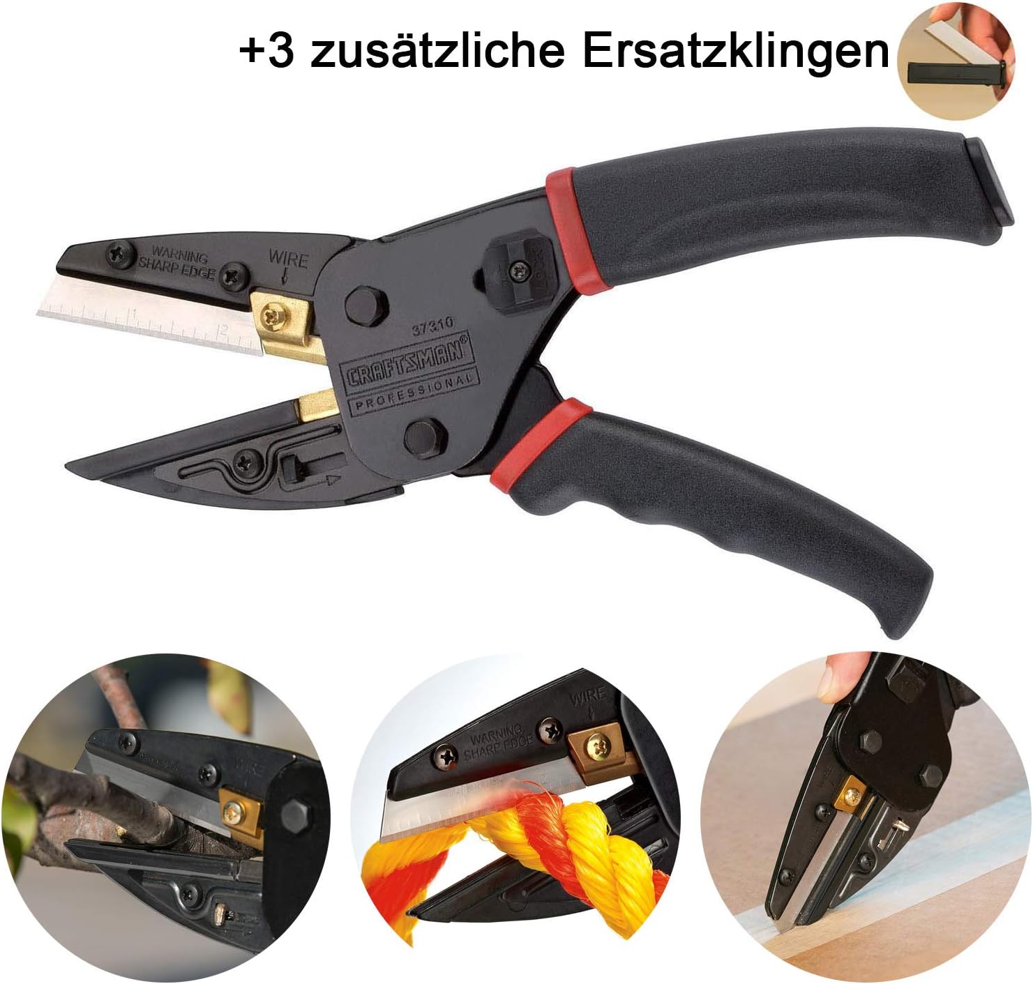3 in 1 Multicut Tool, Power Cutter With Wire Cutter and Utility Knife with 3 Replace Blades