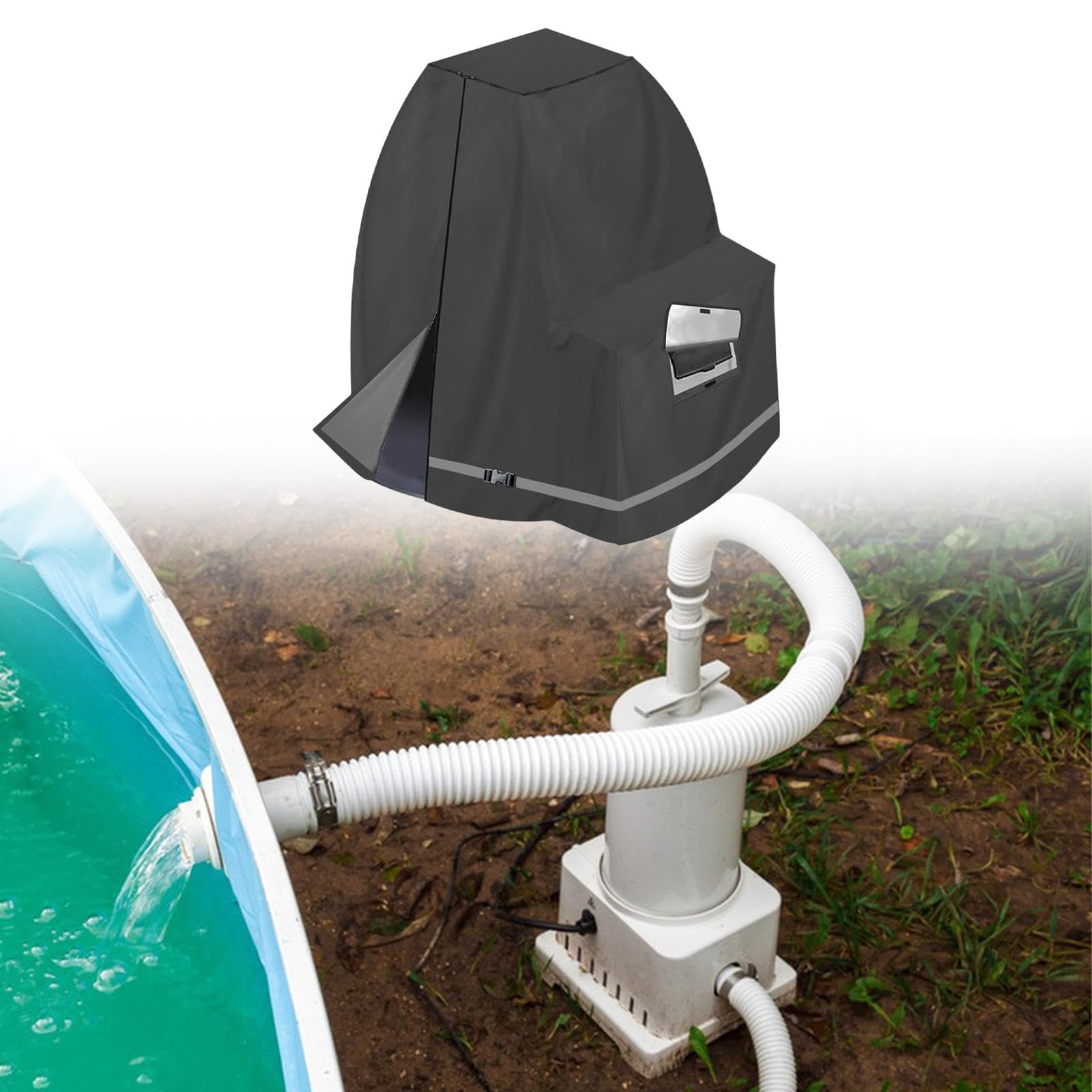 Sharplace Sandfilterpumpenabdeckungszubehör für 14 bis 16 Zoll Duriturität Premium Ersatz wasserdicht über gemahlener Poolpumpe Abdeckung
