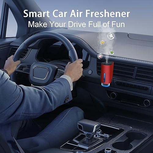 Miniatura 2 de Difusor de ambientador de automóvil, clip inteligente de salida de aire de aromaterapia, atomizador de larga duración, recargable con 6 piezas de