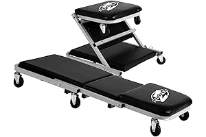 Pro-Lift 36'' Z-Creeper Seat with Headrest and Tool Tray for Car Mechanics