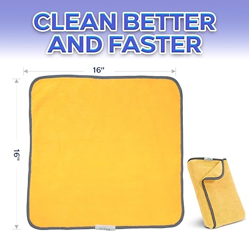 Miniatura 1 de Limpiador de microfibra de micro-denier, toallas de limpieza absorbentes, paño de microfibra sin rayas para automóviles, ventanas y baños,