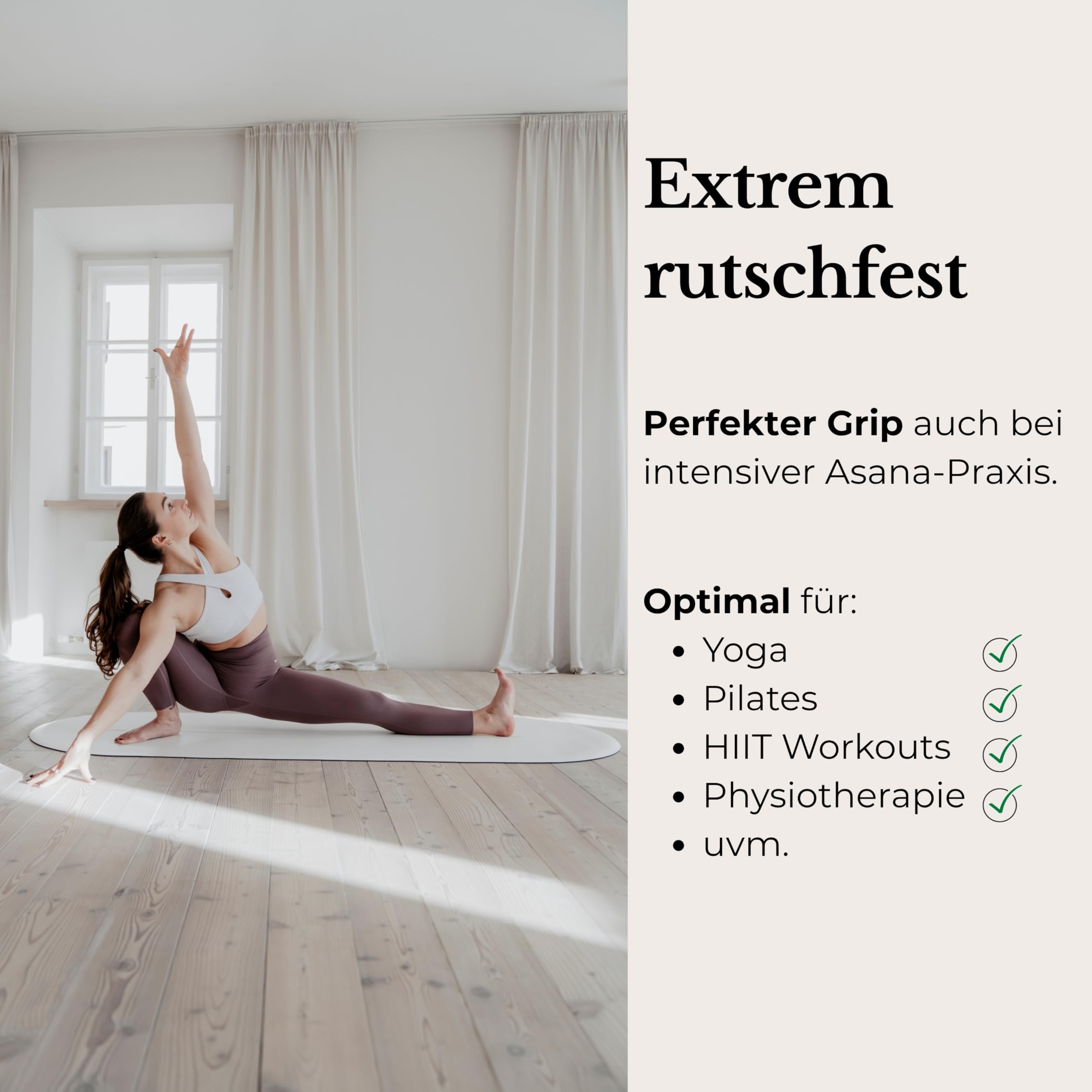 Esterilla ovalada de yoga y pilates en forma de cápsula, 190 x 68 x 0,42 cm, protege las articulaciones, antideslizante y biodegradable, incluye correa de transporte, certificado TÜV y