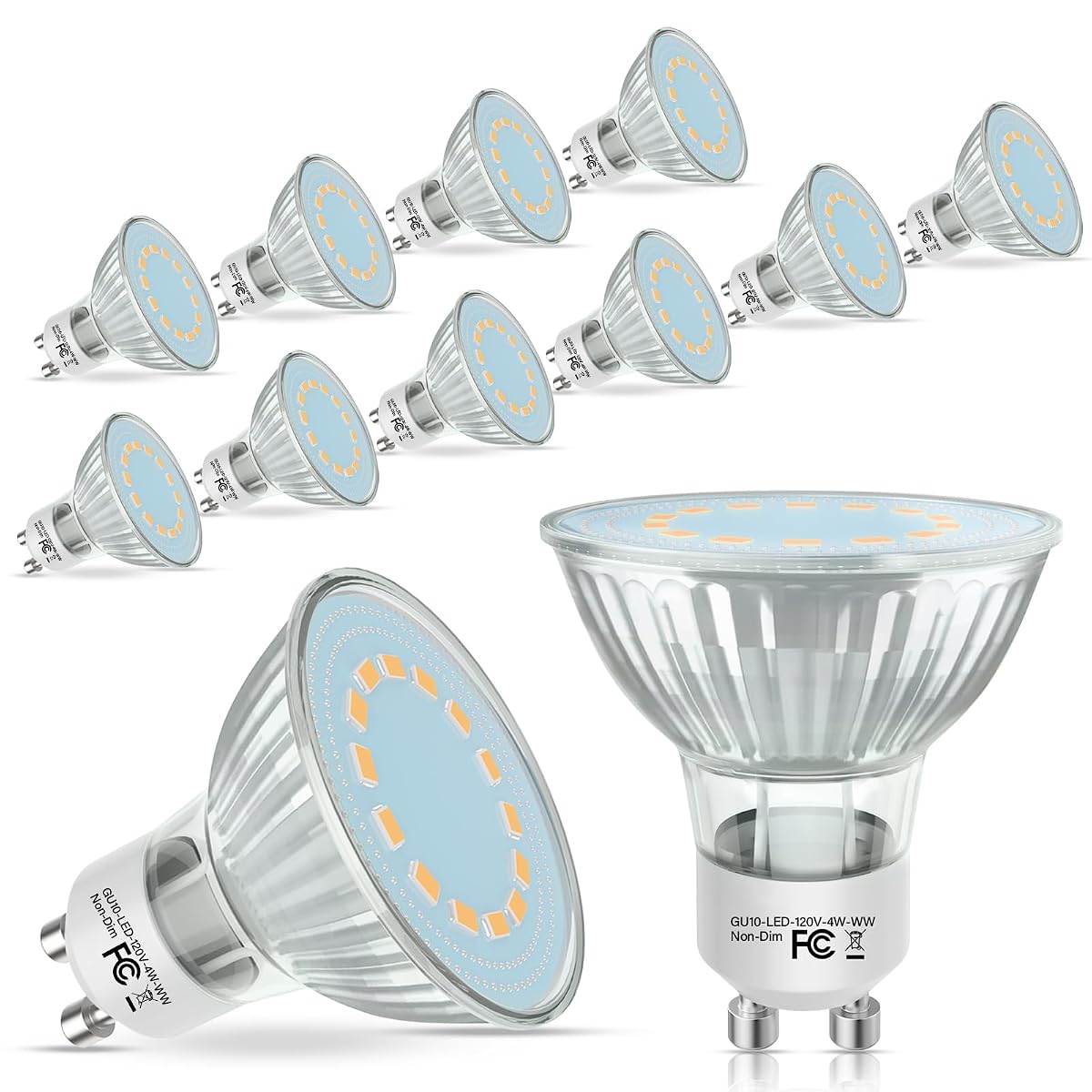 Gu10 Led Light Bulbs 50 Watt Halogen Equivalent 2700K Warm White Gu10 Bulb