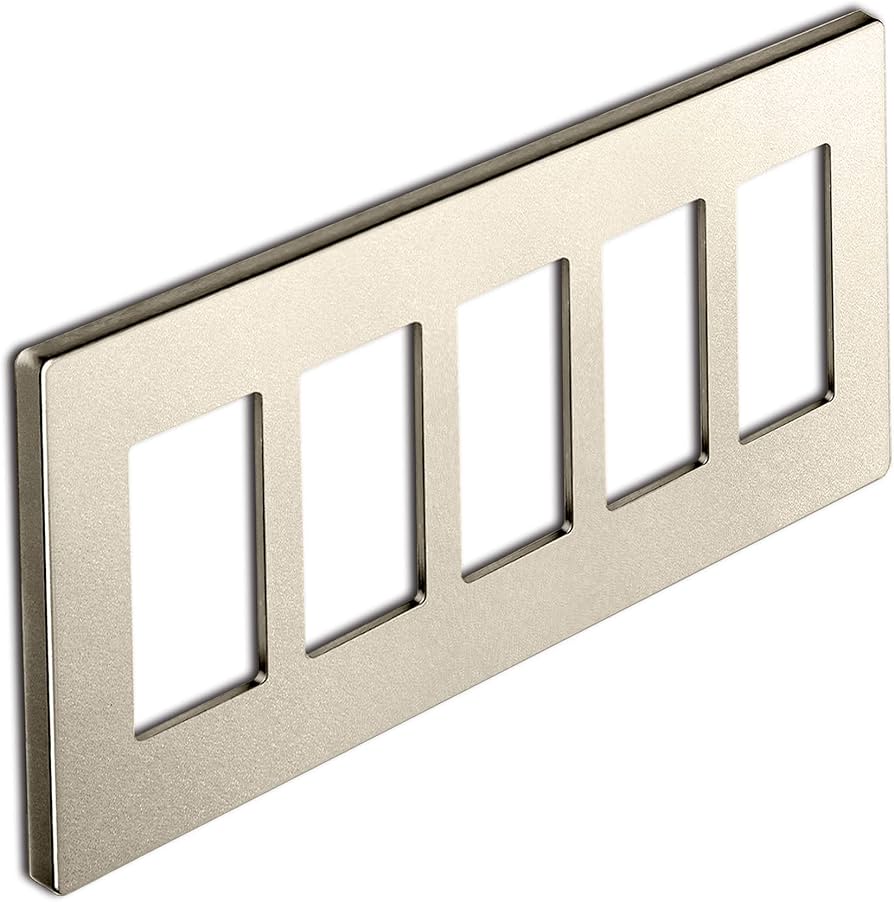 BESTTEN 3 Gang Silver Screwless Wall Plate, Decorator Outlet Cover Decor Switch Plate, H4.69" X W6.54
