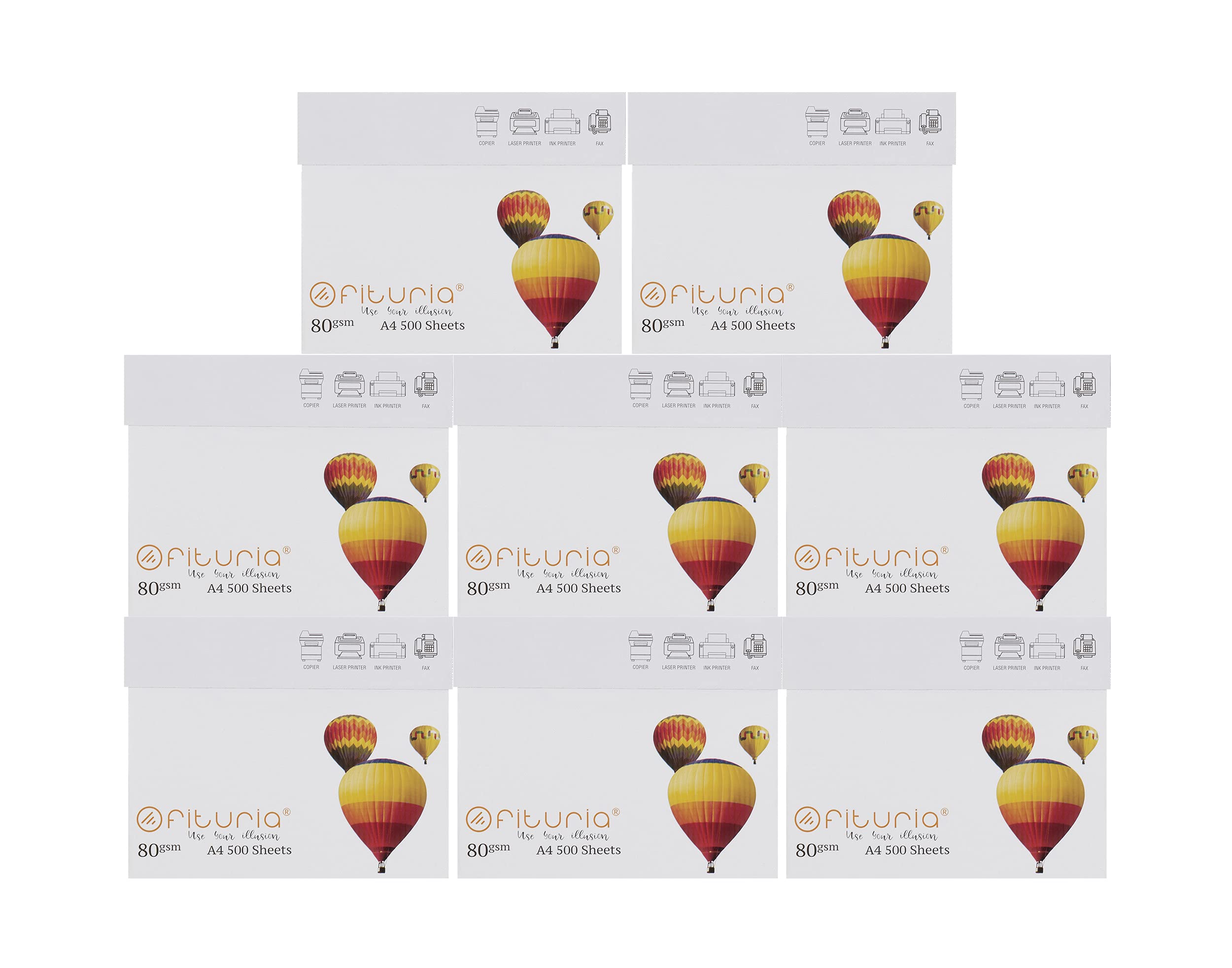 Ofituria Lot de 20 000 feuilles de papier A4 multi-usages pour imprimante et photocopieuse Blanc pour environnements de travail et usage domestique 80 g/m²