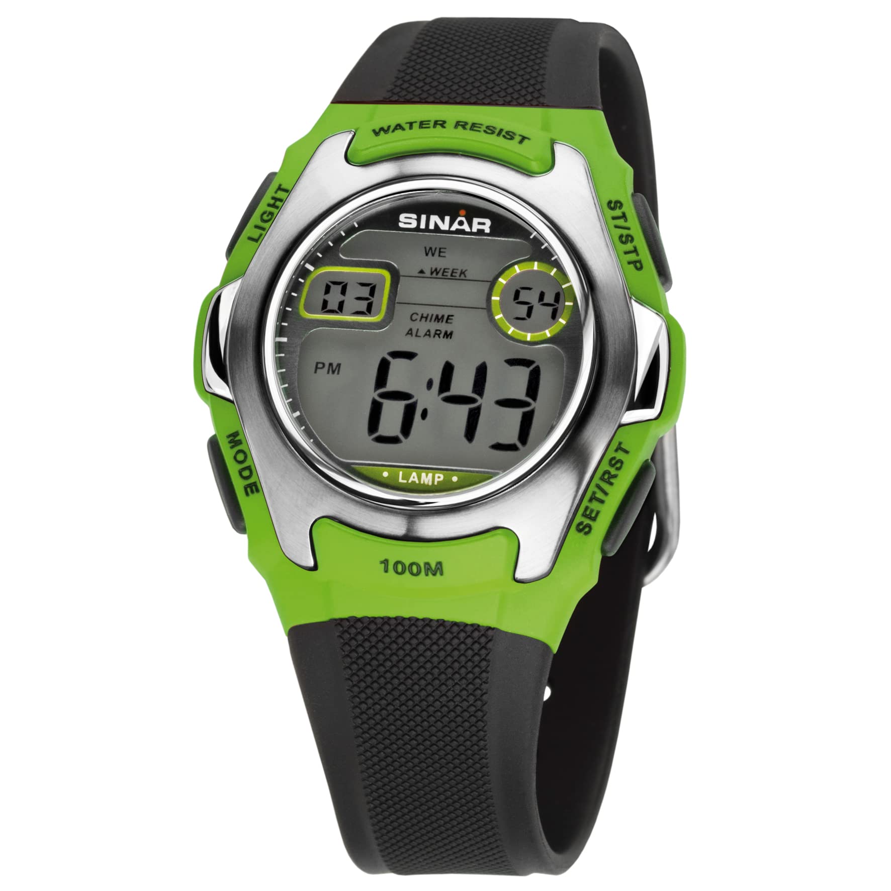 SINAR XE-50-3 - Orologio da polso, cinturino in resina colore nero