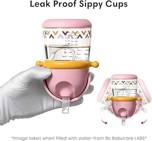 Miniatura 2 de bc babycare Vasos para sorber de paja para niños pequeños, vasos antiderrames para bebés de 1 año en adelante, taza para beber con peso de