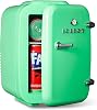 ICEBOX Mini Refrigerator, Bedroom Skincare Refrigerator, Portable Cooler & Warmer for Makeup, Office & Home, Mini 4L6Cans, Mint Green IBMF4MNT