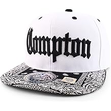 Compton Old English Font Embroidered Bandana Flatbill Cap