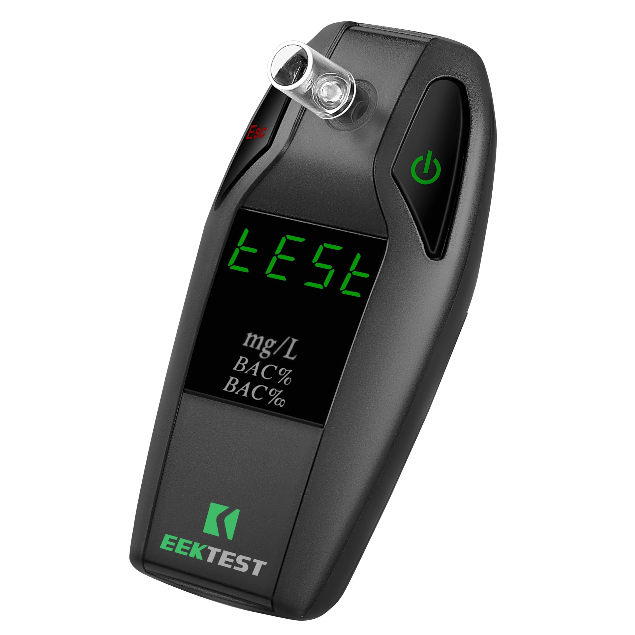 Breathalyzer High-Precision Portable Alcohol Tester with USB Charging, LCD Display, 10 Mouthpieces &amp; Carrying Case (Black 1)