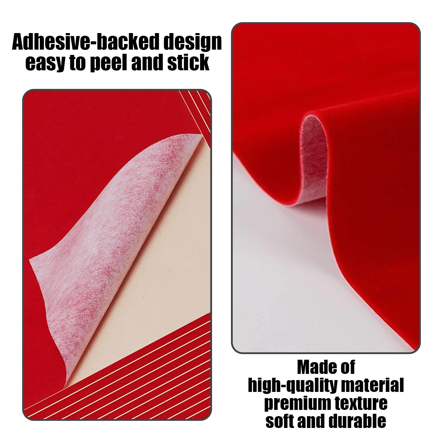 TYGFRT 15 Red Velvet Stickers, 21*29.7cm Felt Sheets, Multi-purpose Flocking Stickers, Suitable for Jewelry Boxes and Drawer Linings - Image 3