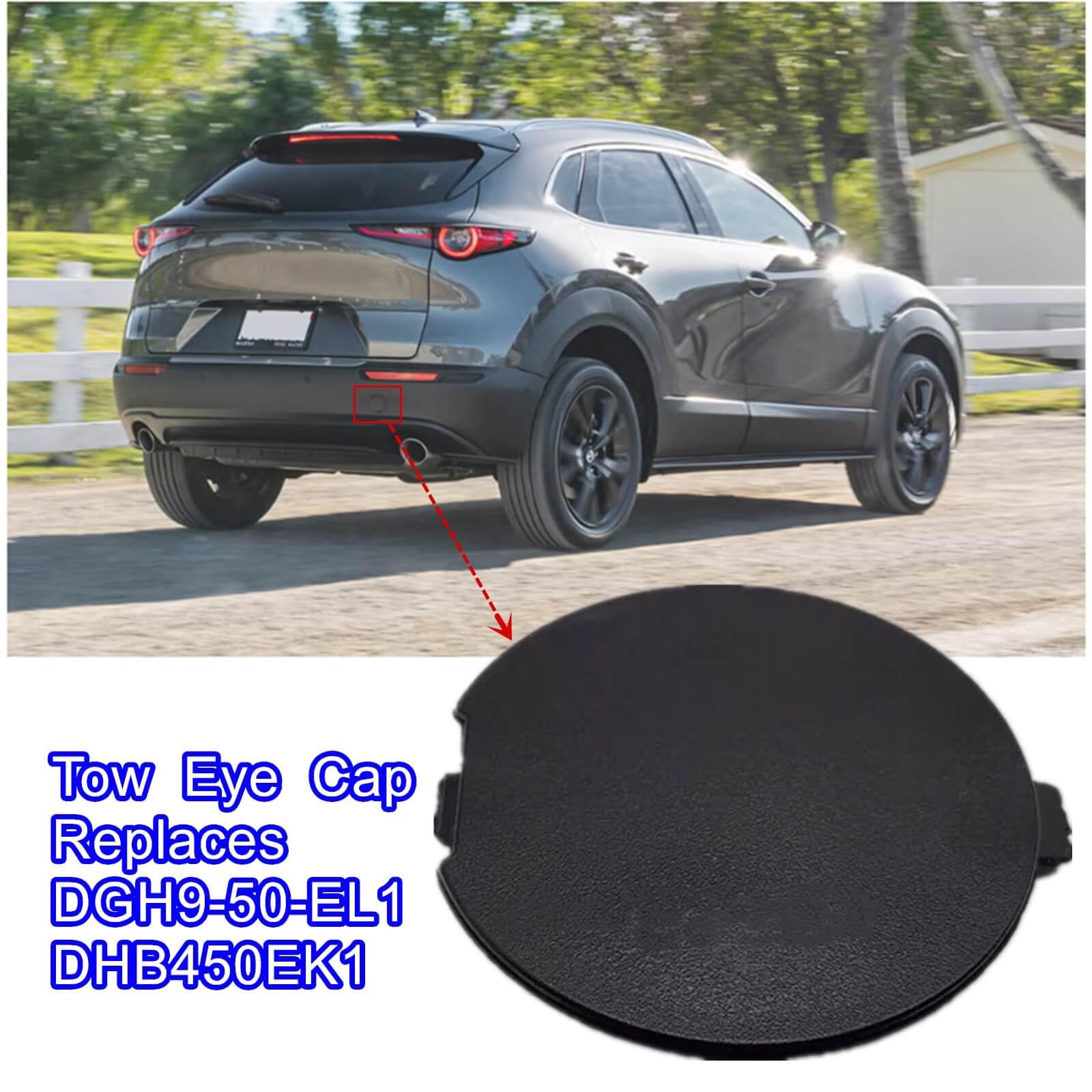 Auto sleepoogkap Voor Mazda CX30 CX-30 2020-2023 Voor Achter Bumper Aanhangwagen Kap Trekhaak Afdekkap Shell(1st voorkant