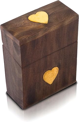 Miniatura 5 de Juego de 4 soportes de madera clásicos hechos a mano, caja de almacenamiento, organizador con tarjetas de juego "Ace" de calidad premium,