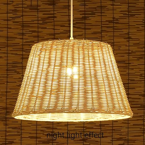 Miniatura 4 de HAIIQU Lámpara colgante de arte de ratán hecha a mano lámpara de techo  lámpara de cocina E27 base de mimbre tejido de bambú para decoración del