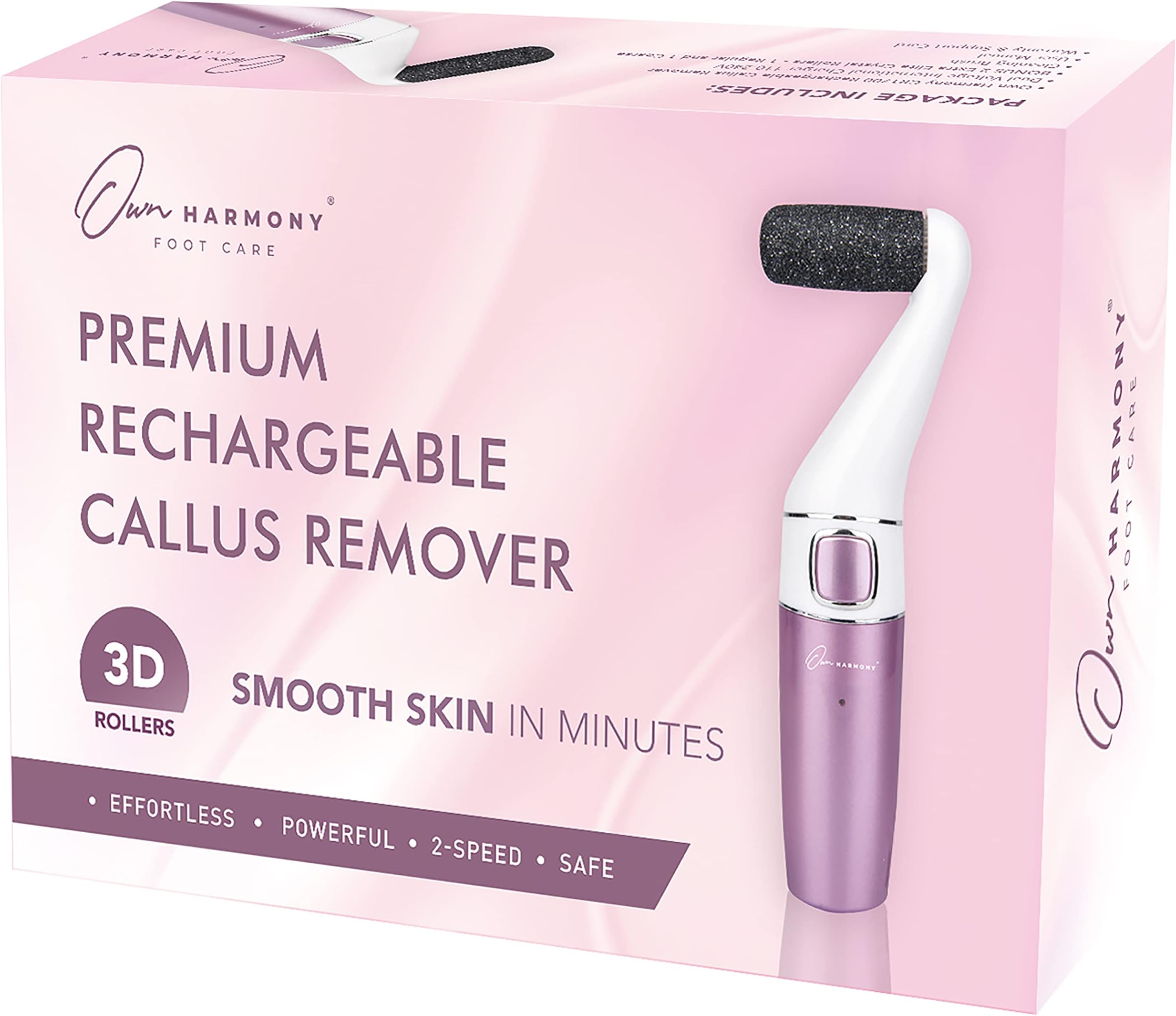 Electric Foot Callus Remover Rechargeable: Own Harmony Professional Pedicure Tools (2020 Design) Best Electronic Foot File Sander Perfect Pedi for Hard Skin Removal and Dry Cracked Heels Feet Care