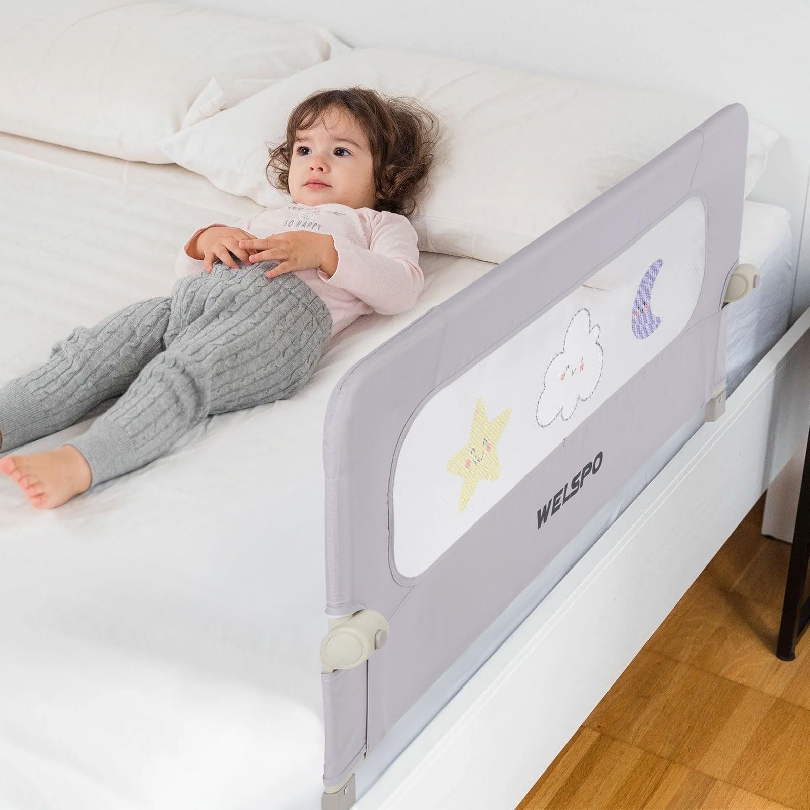 welspo Garde-corps de lit bébé pour enfants