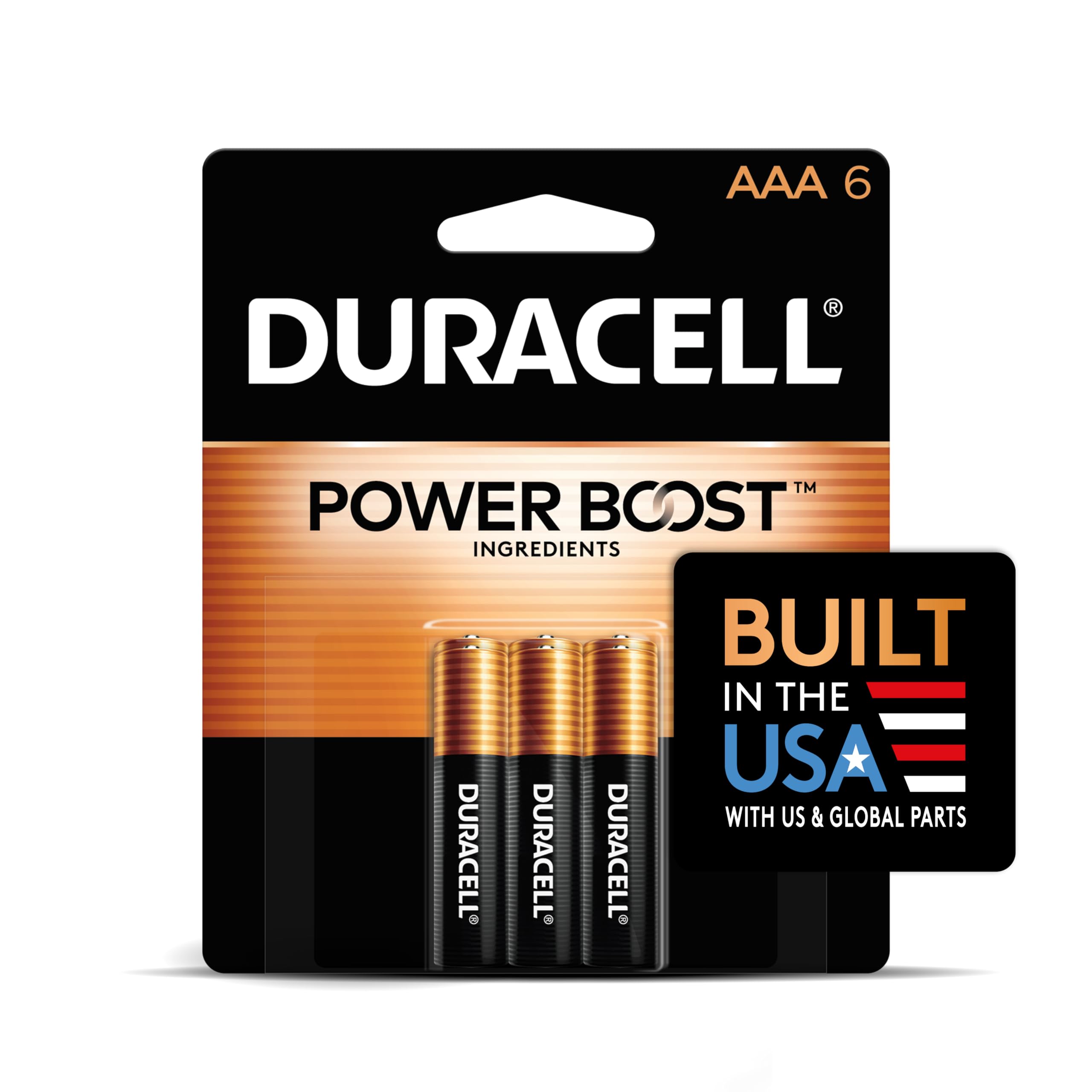 Duracell Coppertop AAA Batteries with Power Boost Ingredients, Triple A Batteries, 6 Count (Pack of 1) for Household and Office Devices, Alkaline AAA Battery