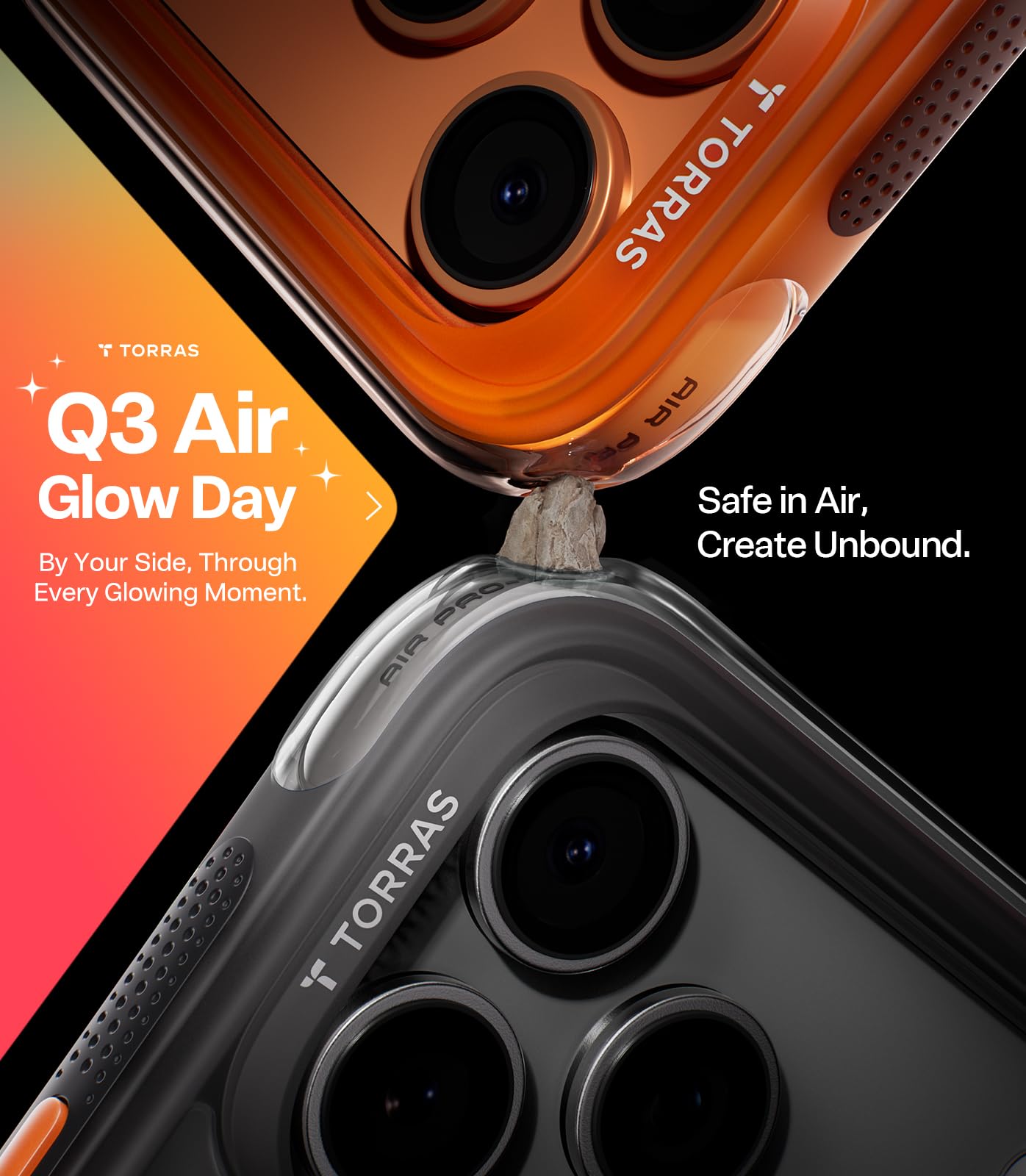 TORRAS Capa Ostand Q3 Air para iPhone 17 Pro Max com suporte