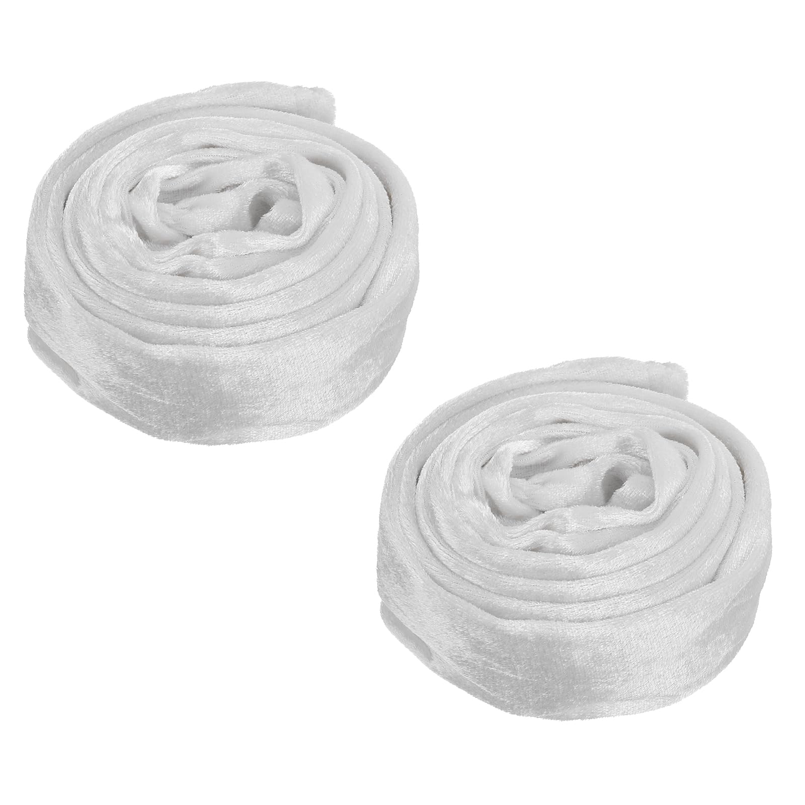 PATIKIL 4.9ft Chandelier Chain Cord Cover, 2 Pcs Velvet Cloth Fabric Chain Sleeve Decorative Cord Covers for Chandelier Wires Swing Cable, Zipper Style, White