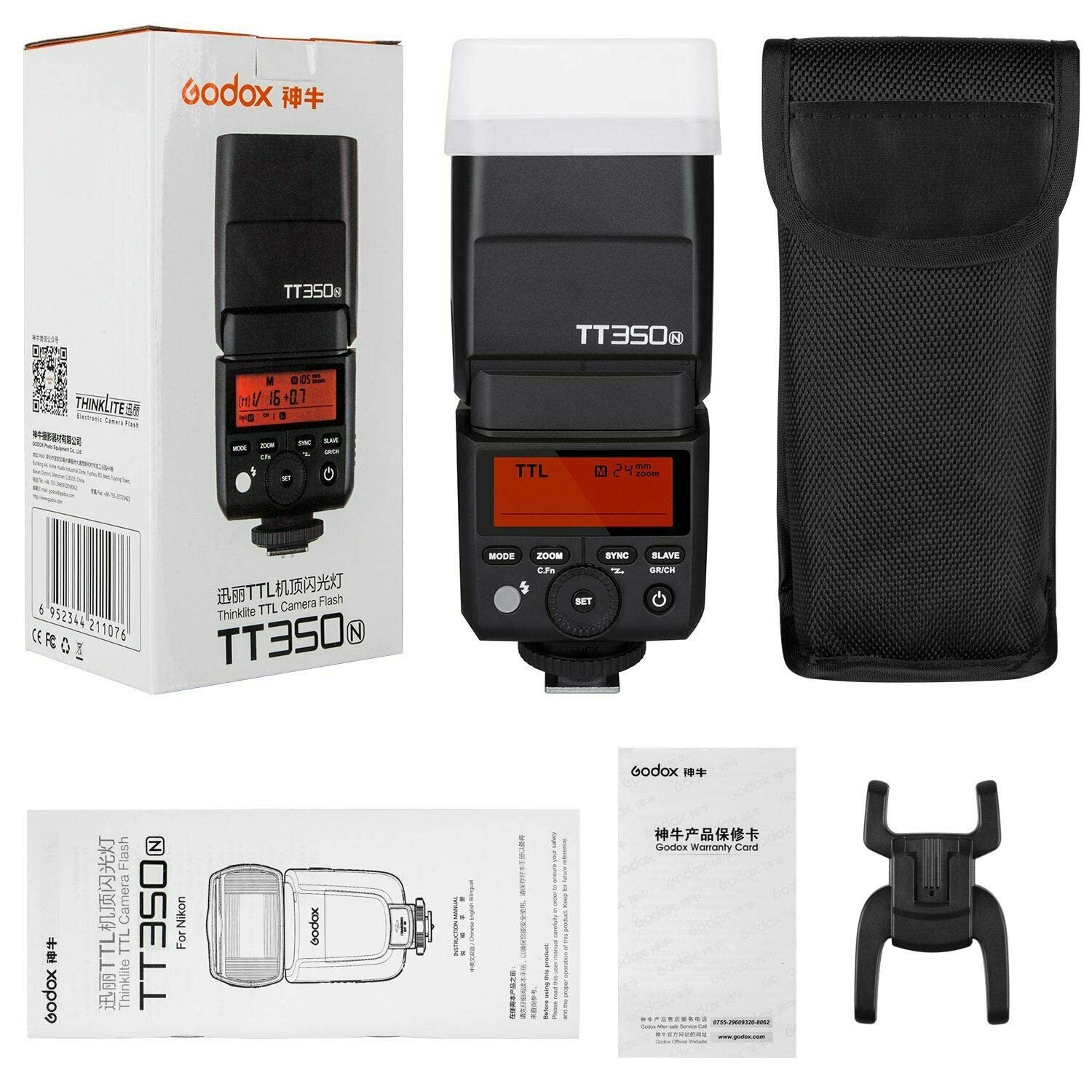 Godox TT350N Flash Thinklite TTL Speedlite 2.4 G HSS 1/8000s GN36 Compatibile per Nikon D810 D800 D750 DSLR D700 D610 D7100 D5200 D90 e Senza Specchio Digital Fotocamera