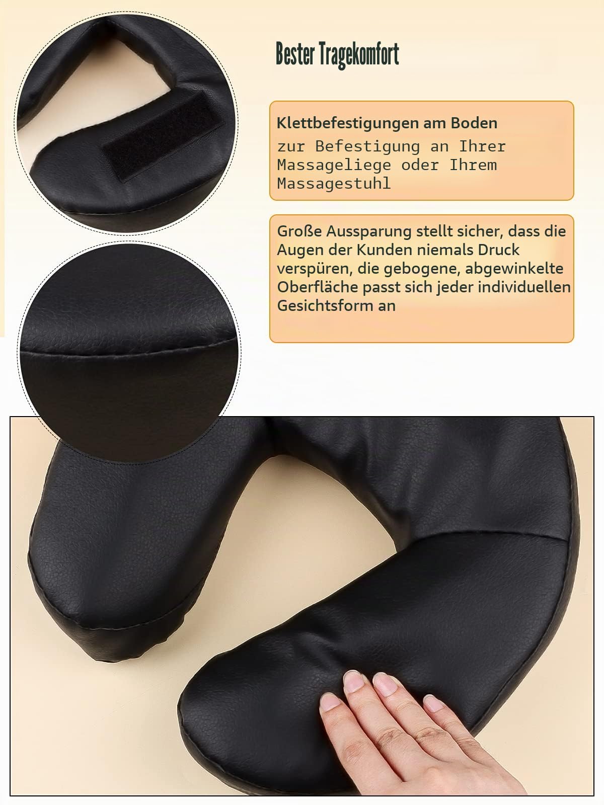 EBANKU Massage Gesichtsauflage mit Kopfkissen für Massageliegen, universell verstellbare Kopfstütze mit Kissen für Massageliegen